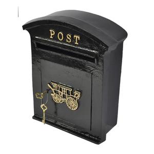 Black Coated Metal Dropbox Mailbox For Home Wall Mount Weatherproof Vintage Letter <b>Box</b> For Christmas Events Decoration For Home - Product Image 2