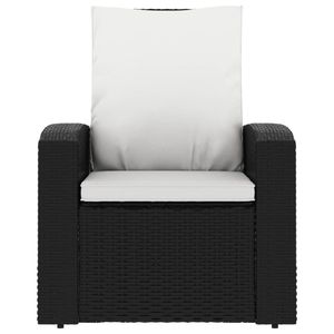 Black Poly <b>Rattan</b> Patio <b>Reclining</b> <b>Chair</b> with Cushions - Product Image 3