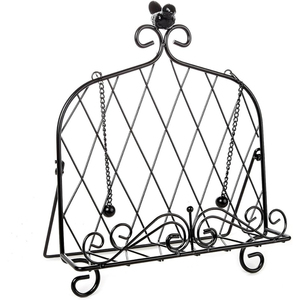 Support de livre en fer forgé au design moderne, couleur noire, pour la décoration de la maison, du bureau ou du salon - Product Image 6