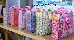 Quilted Cotton Wedding Tote <b>Bag</b> for <b>Women</b> Block Print Shoulder <b>Bag</b> Bridal Gift Bridesmaid Travel <b>Bag</b> - Product Image 5