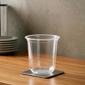 QUANG QUAN 16 22oz Transparent PP <b>Plastic</b> Single Wall Disposable <b>Plastic</b> <b>Cups</b> Cold <b>Drink</b> for Bubble Tea Coffee 95mm Diameter - Product Image 1