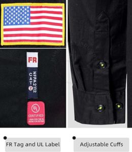 Wholesale Men's Mandarin Collar Welding Work <b>Shirts</b> Resistant Welding Clothing <b>Shirts</b> for Men Long Sleeve Crew Work - Product Image 6