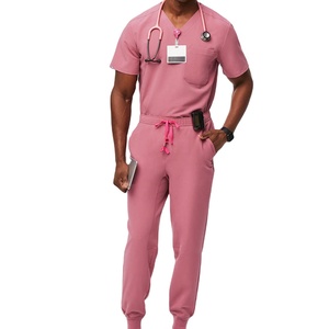 Uniformes Médicos para Hombre, Camisetas de Manga Corta con Cuello en V, Uniformes de Trabajo para Doctores, Uniformes de Enfermería Estampados con Bolsillos, Precio de Mayoreo, OEM, Precio Económico - Product Image 1