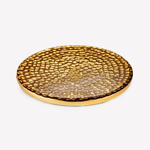 Posavasos redondos de metal dorado para bebidas con elegantes posavasos de metal de calidad para té y café, para uso en el hogar, hoteles y restaurantes. - Product Image 1