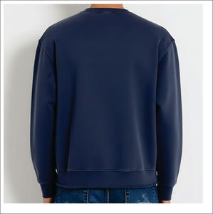 เสื้อสเวตเชิ้ตผู้ชายผ้าฟลีซลายปักฤดูหนาว พร้อมปักโลโก้ตามสั่ง ผลิตตามแบบที่ต้องการ ผ้าฝ้าย 100% คอกลมทรงโอเวอร์ไซส์ - Product Image 3