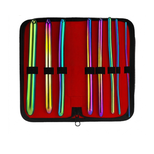 Ensemble de dilatateurs utérins Hegar réutilisables en acier inoxydable à double extrémité, instruments gynécologiques arc-en-ciel, 8 pièces, coniques cervicaux - Product Image 2