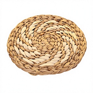 Décoration bohème, sets de table ronds en jacinthe d'eau faits à la main, diamètre 38 cm, épaisseur 8 mm, design traditionnel vietnamien Dai Ngan Dung - Product Image 2