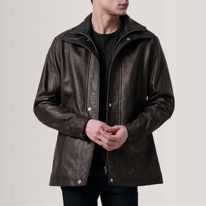 Furat Leathers Customized Winter Men's Bomber Leather Jacket Stand Collar Windproof Breathable High Quality Professional OEM - Product Image 3