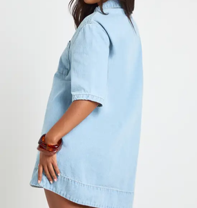 Vestido Midi de Mezclilla con Volantes para Mujer, Moda Casual, Venta al por Mayor, Proveedor de Ropa de Moda Personalizada, Colección de Verano, Ropa de Boutique - Product Image 4
