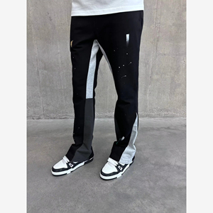 Custom Men's <b>Pants</b> Washed Street Wear Fleece Sweatpants Flared Outdoor Streetwear Men's DTG printed Flared Sweat <b>Pant</b> for Men - Product Image 2