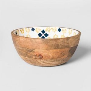 Bol décoratif en bois de manguier naturel sur pieds |   Centre de table en bois rustique fait main pour la cuisine et la décoration de la maison - Product Image 6