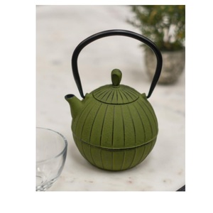 Tetera de hierro fundido verde al por mayor con tapa, tetera decorativa de hierro y acero inoxidable para decoración del hogar, hotel o restaurante. - Product Image 1