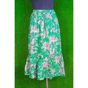 Elastischer Baumwollband verstellbares Baumwollrock, Damen Freizeitkleidung Handblock bedruckt blumige Multi-Stil-Röcke zu verkaufen