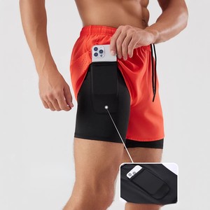Shorts de sport d'été pour hommes OEM, double couche, doublés, pour le basketball, l'entraînement, le fitness, amples, respirants, séchage rapide, pour la course à pied - Product Image 4