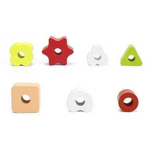 Wuldy 17-Piece Certified Child Safe Montessori <b>Toys</b> Double Shapes Wooden Sorting Nesting <b>Stacking</b> <b>Rings</b> Color Geometric Shape - Product Image 4
