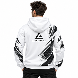 Sweat-shirts à capuche personnalisés avec impression intégrale blanche par sublimation pour hommes et femmes, qualité supérieure, vêtements streetwear - Product Image 4