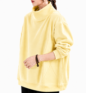 เสื้อพูลโอเวอร์คอเต่าสีอ่อนพิมพ์โลโก้ตามสั่ง ขายดี ผ้าถักเนื้อนุ่ม ระบายอากาศได้ดี เป็นมิตรต่อสิ่งแวดล้อม ไม่บุซับใน - Product Image 1
