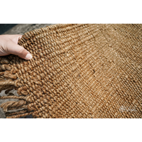 Tapis d'appoint en jute tissé à la main RTS |   Design moderne, faible densité de poils, lavable en machine |   Tapis en jute naturel pour la décoration de la maison |   Vente en gros OEM