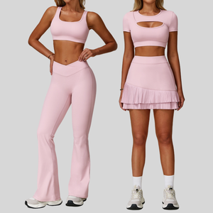 New Arrival Fashion Yoga Outfit Women <b>Sets</b> Custom Logo Blank Breathable Gym Wear Workout Fitness 7 Pieces <b>Set</b> - Product Image 4