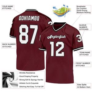 Camiseta de Fútbol Americano Sublimada Personalizada al por Mayor, Camiseta de Entrenamiento Universitaria Juvenil de Gran Tamaño, Camiseta de Fanático del Fútbol Americano - Product Image 4