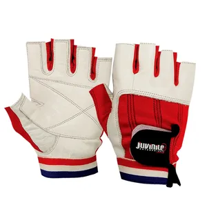 Gants de musculation en cuir antidérapants à demi-doigts avec sangle de poignet réglable pour le sport et la musculation (vente en gros) - Product Image 1