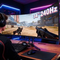 Moniteur de jeu incurvé 34 pouces 4K 240 Hz personnalisé en usine, écran à taux de rafraîchissement élevé, moniteur de jeu 4K 144 Hz, moniteur de jeu 165 Hz 32 pouces 4K