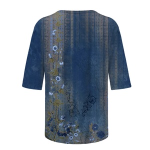 Tops grande taille pour femmes, t-shirts graphiques à col rond longueur coude pour femmes, vêtements du Bangladesh à prix avantageux - Product Image 4