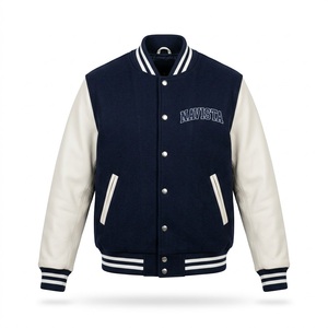 เสื้อแจ็คเก็ตหนังแบบ Letterman ปักลายตามสั่ง รุ่น Varsity Bomber สำหรับผู้ชาย ดีไซน์ใหม่ปี 2026 ปรับแต่งได้เต็มรูปแบบ - Product Image 1