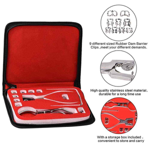 CE Certified Stainless Steel Professional Dental Rubber Dam Forceps Kit <b>Hole</b> <b>Puncher</b> Pliers Set Dental Instrument Class I - Product Image 5