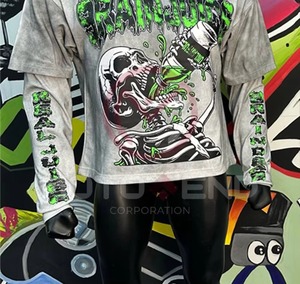 Camiseta de Manga Larga con Estampado DTG Personalizado 2026, Estilo Vintage, Lavado Ácido, Corte Cuadrado, Doble Capa, Tejido Waffle - Product Image 5