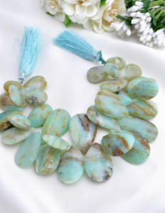 Ópalo Peruano Natural Facetado en Forma de Almendra, 1 Hilo, Natural, para la Elaboración de Joyería Fina, Piedras Preciosas - Product Image 3