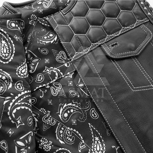 Chaleco cómodo para motociclistas, sin mangas, estilo biker, para hombre, hecho en Pakistán. - Product Image 4