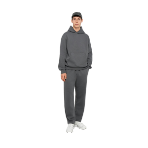 ชุดวอร์มแบบสวมหัวมีฮู้ดสำหรับผู้ชายในเมืองผ้าคอตตอน500 GSM ผ้าฟลีซหนาชุดวอร์ม - Product Image 1