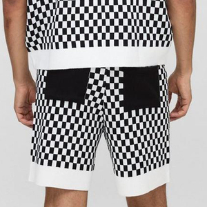 Men's Checkered Pattern <b>Short</b> <b>Shorts</b> Elastic Waist Casual Style <b>Woven</b> Fabric - Product Image 3