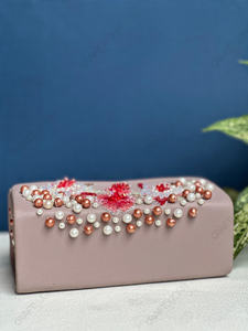 กระเป๋าคลัทช์ปักลายดอกไม้หรูหราประดับมุก กระเป๋าถือออกงานดีไซน์เนอร์สำหรับผู้หญิง งานแต่งงาน งานเลี้ยงค็อกเทล - Product Image 2