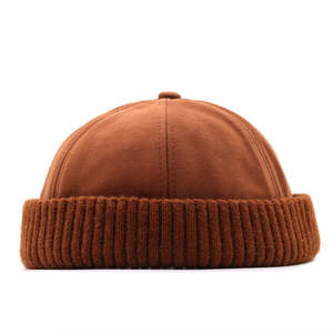 Customizable Short <b>Brimless</b> Plush Docker Beanie Breathable Waterproof Cotton Twill Crown Ribbed Knit Cuff Fisherman <b>Hat</b> Unisex - Product Image 3