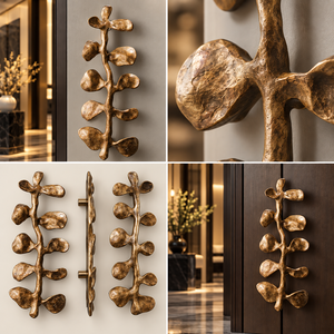 Tirador de Puerta Orgánico con Acabado Bronce Antiguo, Tirador Largo Artístico para Gabinetes, Herraje Decorativo para Muebles de Interiores de Lujo - Product Image 6