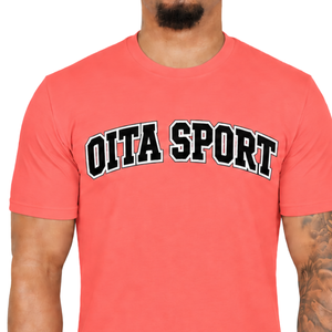 T-shirt ajusté en corail pour homme, manches courtes, col rond, imprimé personnalisé, décontracté, en coton, coupe slim, streetwear, vente en gros, usage quotidien - Product Image 3