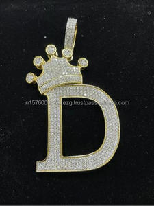 Collar Personalizado con Colgante de Burbuja D, Chapado en Oro de Lujo, Estilo Hip Hop, Joyería de Moda - Product Image 1