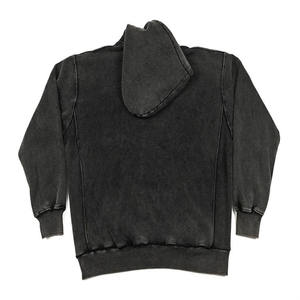 Custom <b>Men</b> Winter Beaded Heavyweight Vintage Wash <b>Hoodie</b> High Quality 100% Cotton Acid Wash Oversized <b>Black</b> Washed - Product Image 3