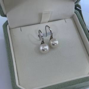 Boucles d'oreilles en argent pur à talon haut, polyvalentes, avec perles d'eau douce de 8 à 9 mm, lumière intense, pour le quotidien, bijoux haut de gamme - Product Image 4