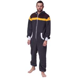 Combinaison polaire à capuche respirante pour homme, avec fermeture éclair, motif uni, pour l'automne et l'hiver, vente en gros - Product Image 1