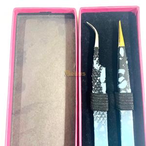 แหนบต่อขนตาแบบตรงรุ่นใหม่  ผิวเคลือบสีมิดไนท์  สแตนเลสสตีล  ปลายป้องกันแม่เหล็ก - Product Image 1