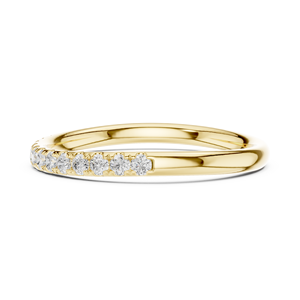 Yellow Gold Lab Grown Diamond Pavé Eternity Band Delicate Micro-Prong <b>Stacking</b> Wedding <b>Ring</b> Women's Fine Jewelry - Product Image 2