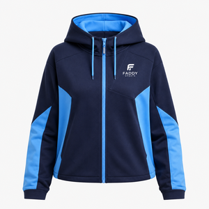 Sudadera con capucha y cremallera para gimnasio con logotipo personalizado al por mayor, chaqueta deportiva transpirable para exteriores, sudadera atlética ajustada para correr - Product Image 1