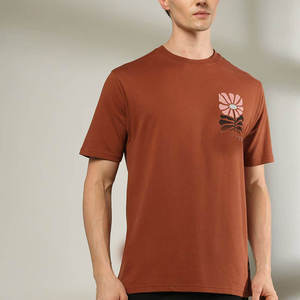 T-shirt pour homme en jersey 100 % coton, coupe ample, col rond, poids lourd, dernière collection, personnalisable en gros - Product Image 1