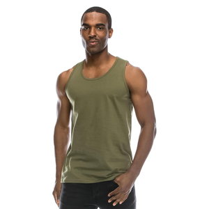 ELINE SPORTS Summer Casual Fitness Tank Top for Men Breathable 100% Cotton <b>Knitted</b> Fabric Customizable OEM Service Solid <b>Pattern</b> - Product Image 1