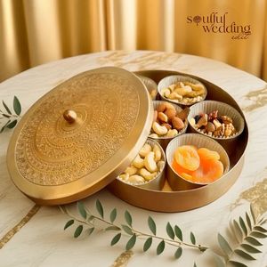 Brass Masala Storage <b>Box</b> Traditional Indian Spice Dabba with Spoon Handmade Kitchen Organizer Wedding Return Gift Bulk Supply - Product Image 2
