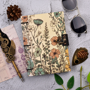 A5 Floral Botanical Handmade <b>Diary</b> with Metal Lock 100 Page Pure Handmade Paper Vintage Journal Nature Design Notebook Gift Item - Product Image 1
