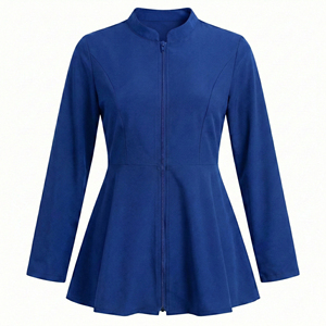 Blouse Médicale Slim Fit Élégante pour Femme, Vente en Gros OEM, Uniforme Médical avec Fermeture Éclair, Blouses d'Infirmière Professionnelles Personnalisables - Product Image 4